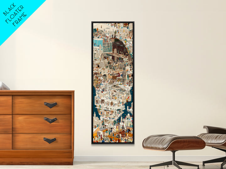 White Coastal Medina City Map Wall Art, Detailed African Travel Poster, Moroccan Inspired Canvas Print, Cultural Home Decor