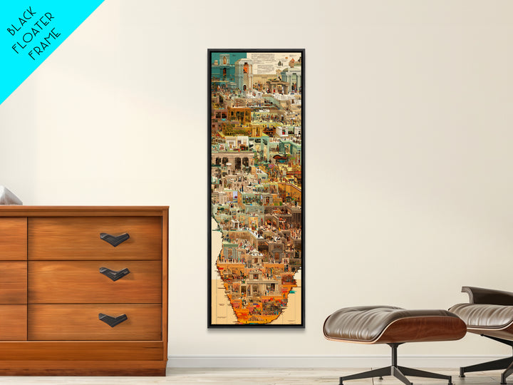 Ancient Egyptian City Collage Wall Art, African Culture Art Print, Historic Temple Poster, Travel Inspired Home Decor, Gallery Art
