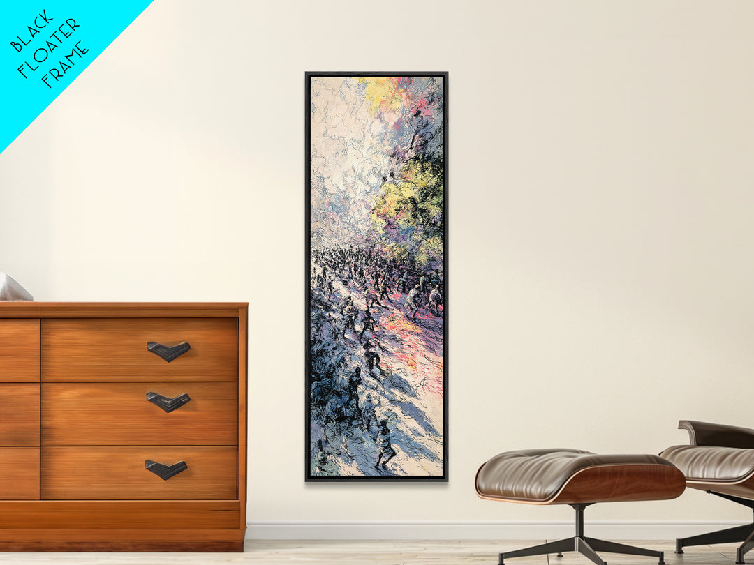 Colorful Migration Path Through African Landscape Wall Art, Abstract Safari Art Print, Vibrant Nature Home Decor Gift Idea