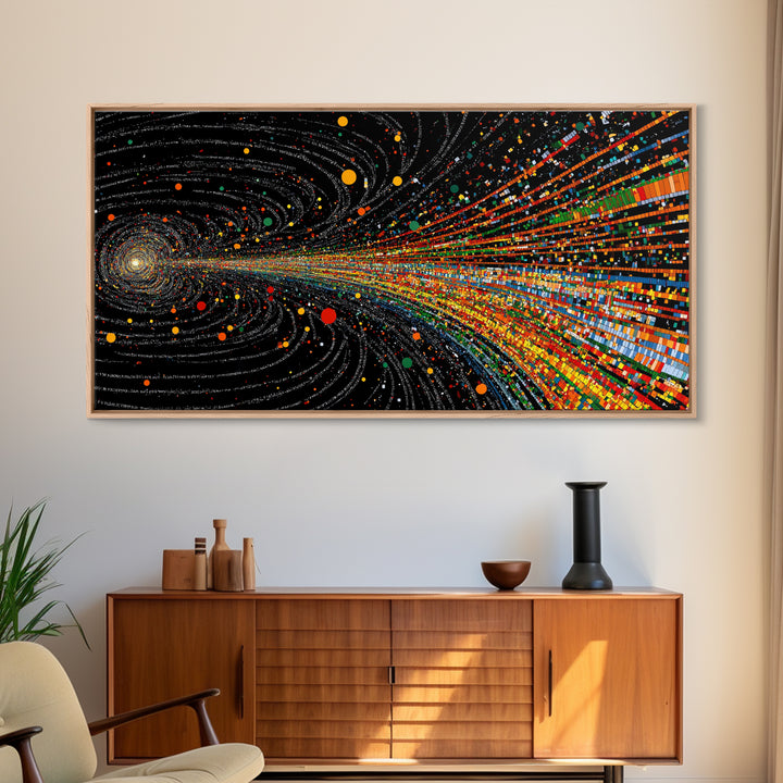 Cosmic African Abstract Vortex Wall Art, Afrofuturism Canvas Print For Modern Office Decor, Digital Art, And Statement Decor
