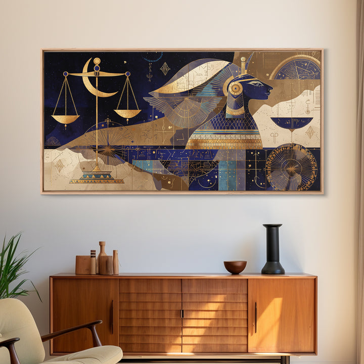 Egyptian Goddess With Scales Canvas Print, African Egyptian Art, Ancient African Art, Cultural Wall Art, Spiritual Decor Gift