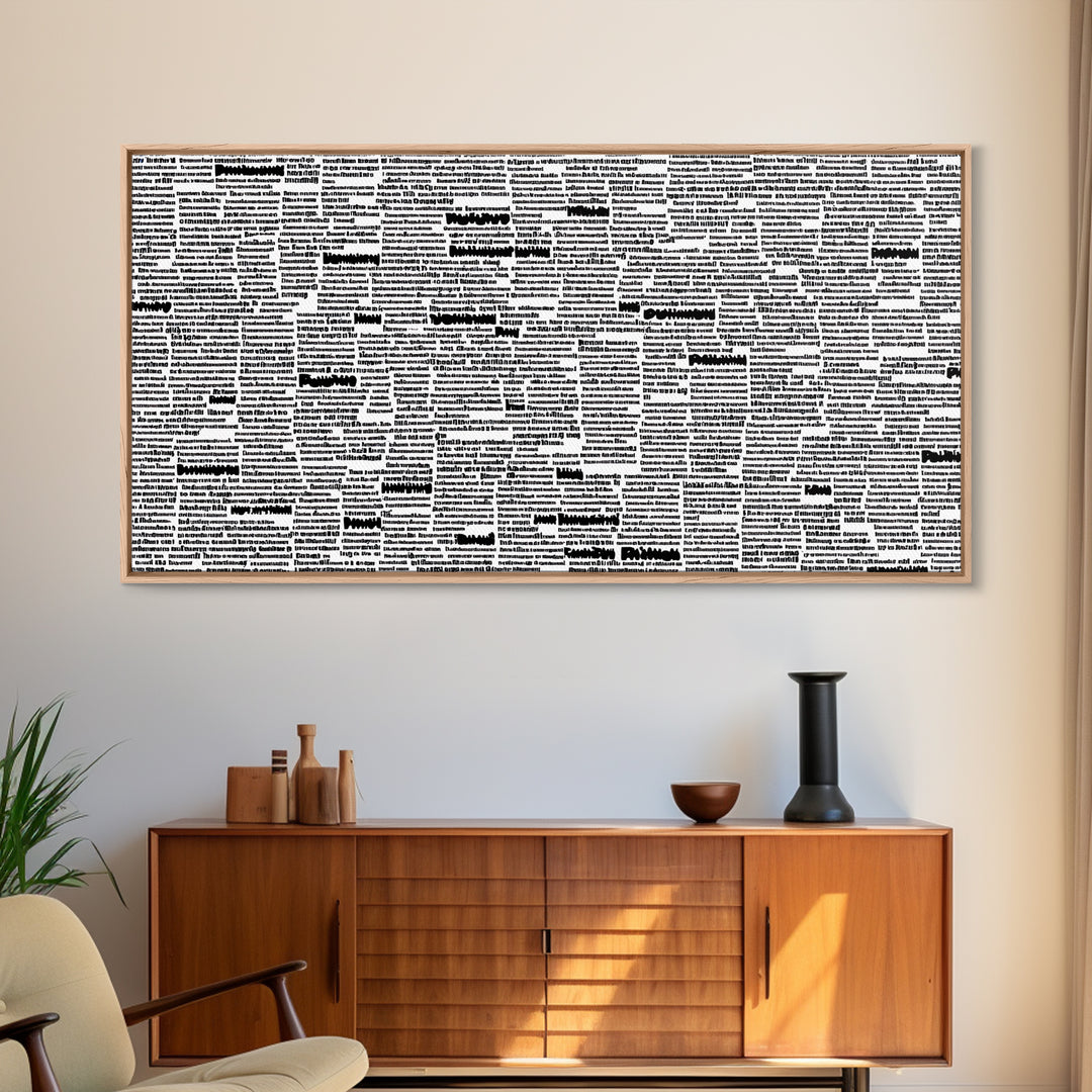 Black White Typographic Africa Map Wall Art, Modern African Art Print, Afrocentric Office Decor, Cultural Statement Piece
