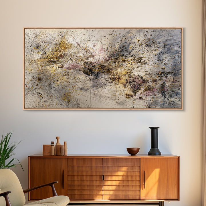 Gold And Blush Abstract Energy Wall Art, African Art Abstract, Modern Canvas Art, Textured Art Print, Elegant Home Decor