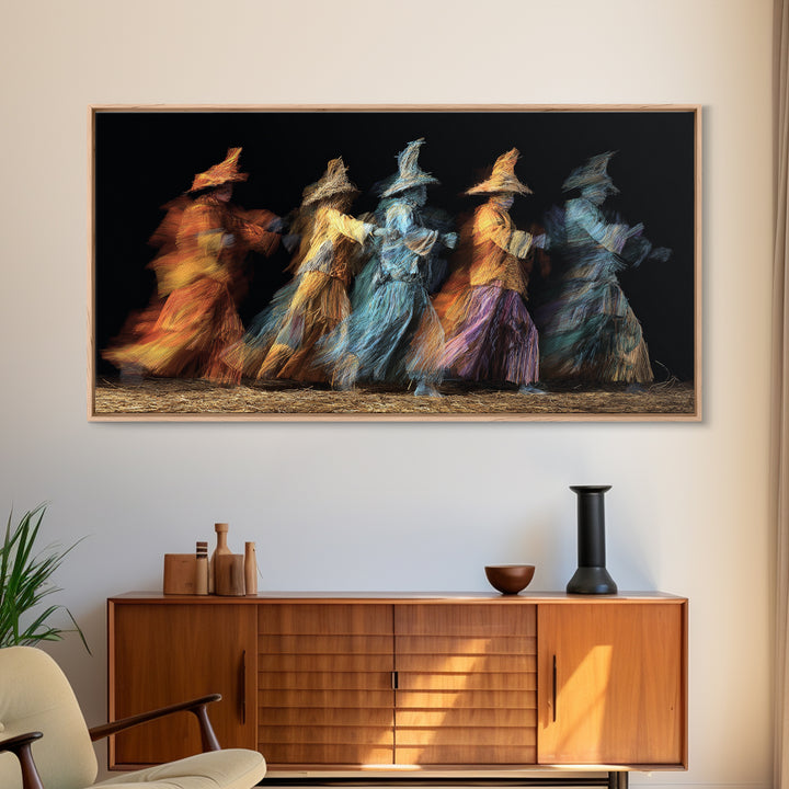 Colorful African Dancers In Motion Wall Art, Afrocentric Dance Painting, Black Culture Art, Vibrant Living Room Decor Canvas