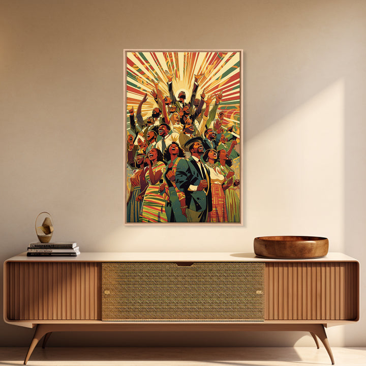 Joyful African Celebration Wall Art, Afrocentric Art, Black Culture Art, African American Art Prints, Colorful Home Decor