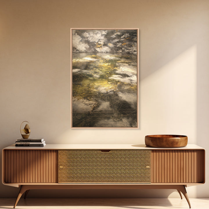Atmospheric Gold Cloudscape Wall Art, Abstract African Art, Earth Tone Wall Art, Luxury Canvas Print, Modern Home Decor Gift