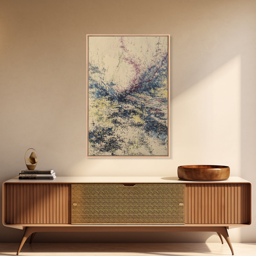Textured Beige Blue Abstract Wall Art, Modern African Abstract, Contemporary Canvas Decor, Minimalist Art, Large Wall Art