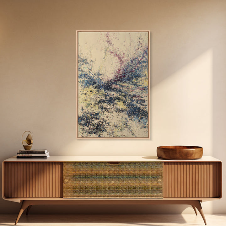 Textured Beige Blue Abstract Wall Art, Modern African Abstract, Contemporary Canvas Decor, Minimalist Art, Large Wall Art