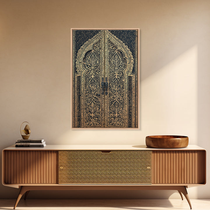 Black And Gold Ornate African Door Canvas Print, African Wall Art, Luxury Canvas Art, Spiritual Wall Decor, Boho Decor, Gold Black Canvas