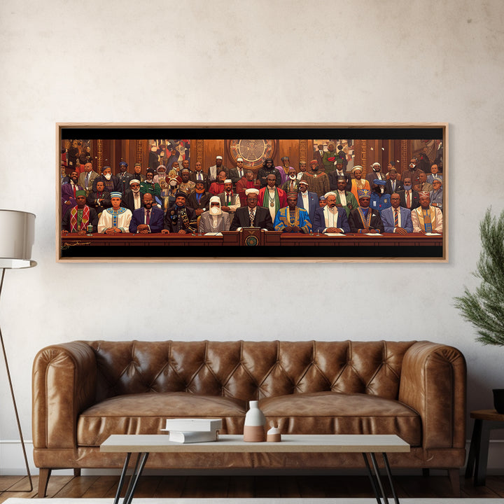 Pan African Assembly Of Leaders Wall Art, African American Art, Black Culture Art, Cultural Wall Decor, Juneteenth Art Gift