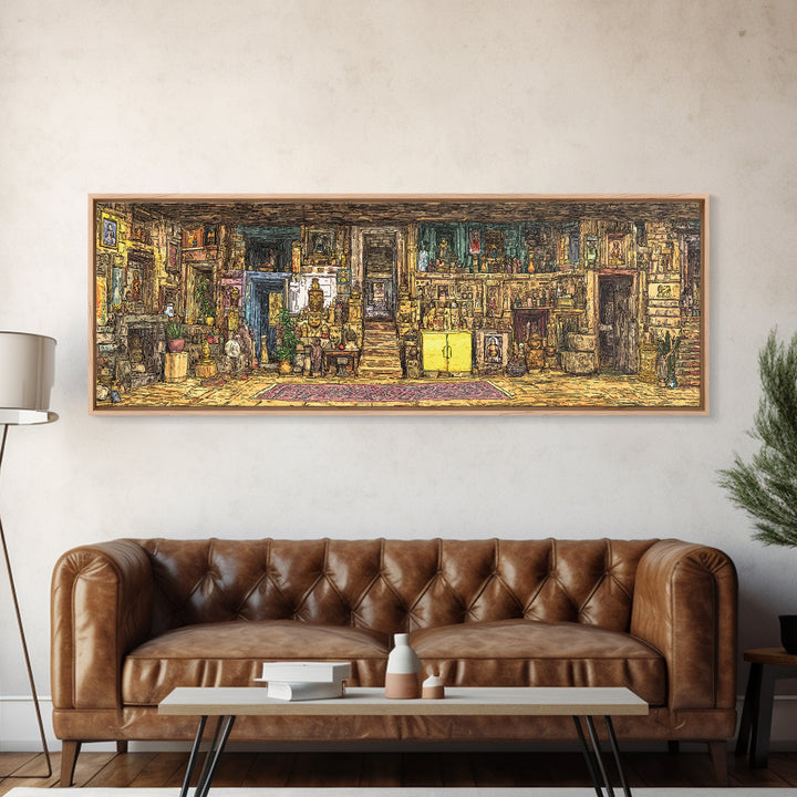 Rustic Artist Studio Interior Wall Art, Bohemian Home Decor, Gallery Wall Art Prints, Unique Living Room Canvas Print, Housewarming Gift
