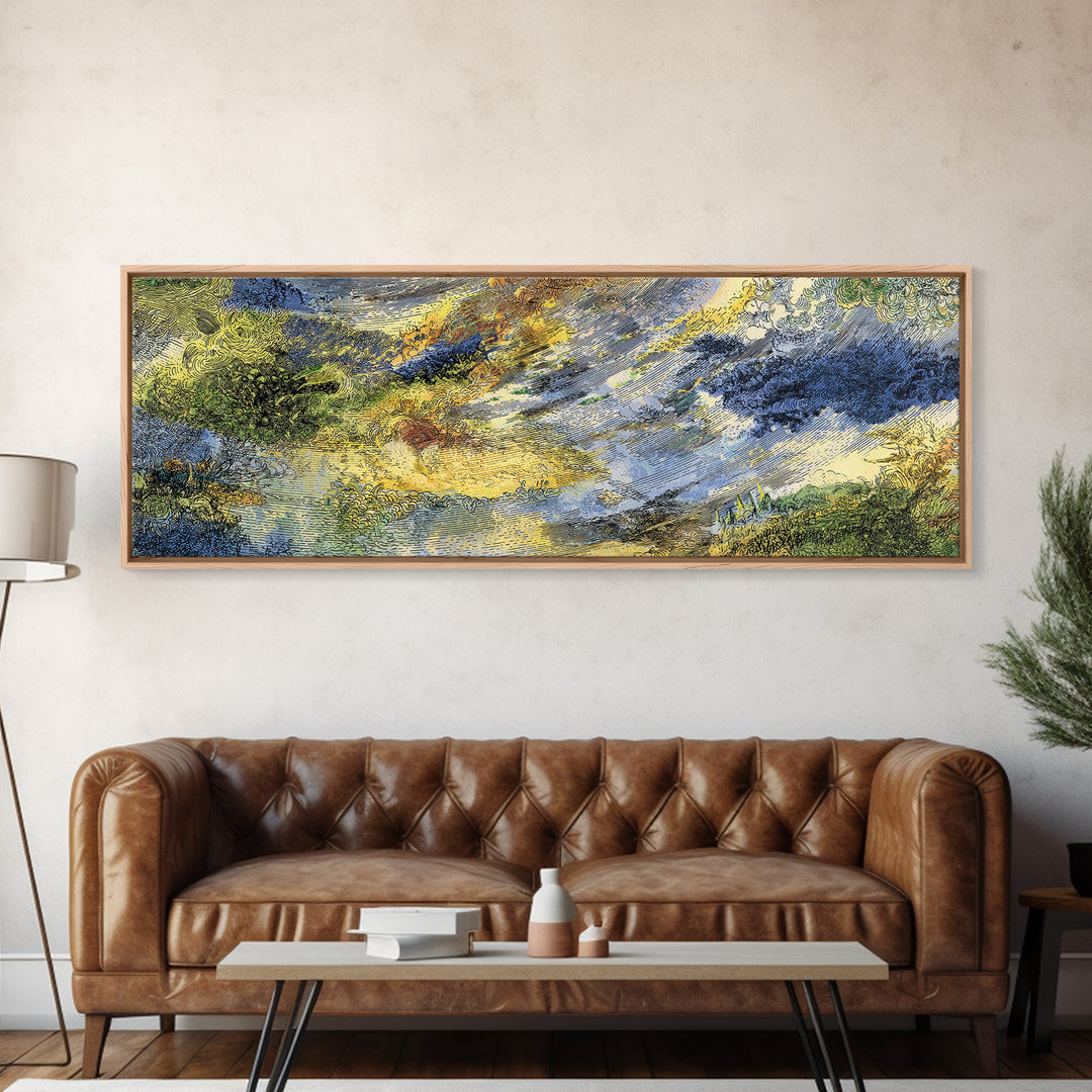 Abstract Blue Green Earth Texture Canvas Print, Modern Wall Art, Nature Scene Art, Minimalist Office Decor, Unique Home Gift