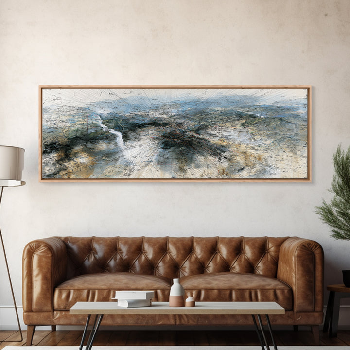 Vast African Landscape With River Canvas Print, Serengeti Wall Art, Earth Tone Abstract Art, Nature Scene Decor For Home