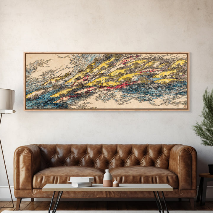 Energetic Desert Wind Abstract Wall Art, Colorful African Inspired Canvas Print, Modern Office Decor, Statement Home Gift