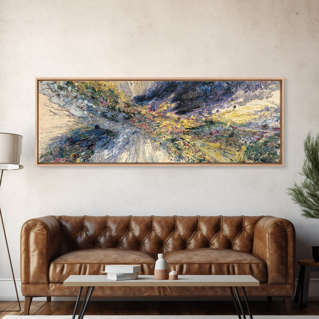 Colorful Abstract Burst Canvas Print, Modern African Inspired Wall Art, Vibrant Statement Decor, Large Living Room Art Gift