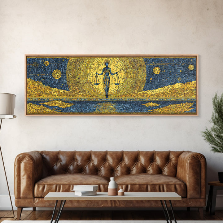 Golden Egyptian Goddess With Scales Wall Art, Ancient African Art, Black And Gold Desert Decor, Spiritual Cultural Wall Decor Gift
