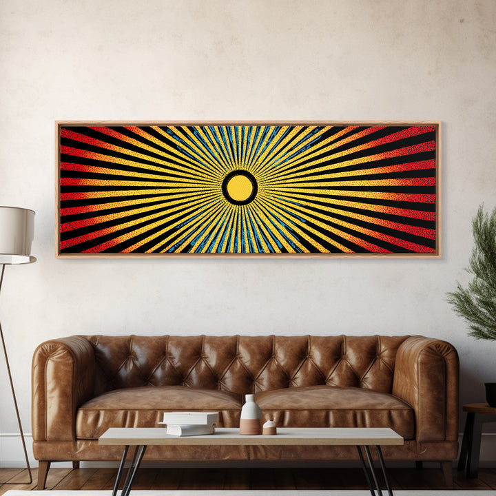 Radiant African Sunburst Abstract Wall Art, Colorful African Art Decor, Tribal Patterns, Modern Afrocentric Canvas Print