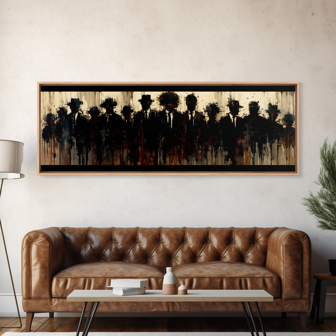 Shadowed Men In Suits Wall Art, Black Man Portrait, Urban Wall Art, Modern Black Art, Office Decor, Statement Gallery Decor