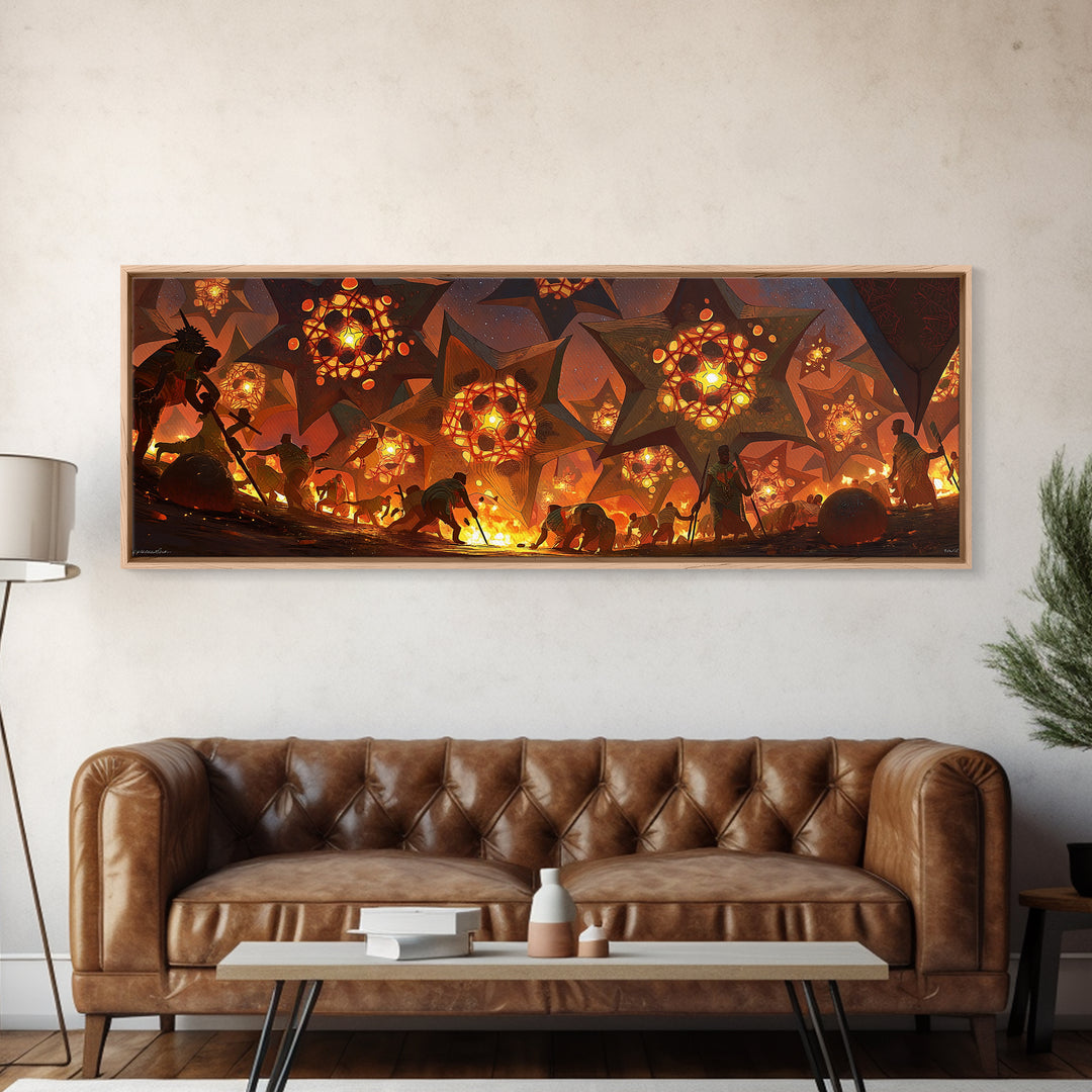 Mystic Jungle Stars Wall Art, African Inspired Safari Art, Dreamy Wall Art, Bohemian Decor Art, Nature Scene Art, Magical Decor