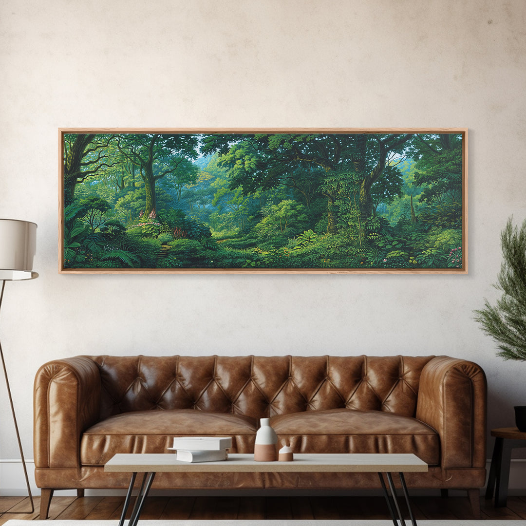 Verdant Tropical Canopy Forest Canvas Print, Lush Green Nature Wall Art, Jungle Landscape Decor, Unique Home Decor Gift Idea