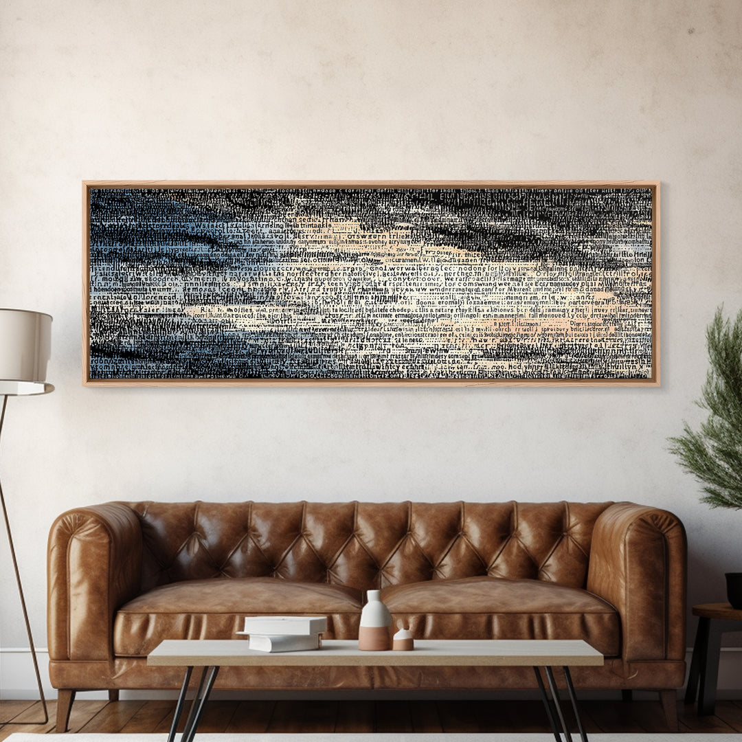 Soft Textured Horizon Abstract Wall Art, Beige Blue Canvas Print, Minimalist Landscape Art, Modern Home Decor, Dreamy Wall Art