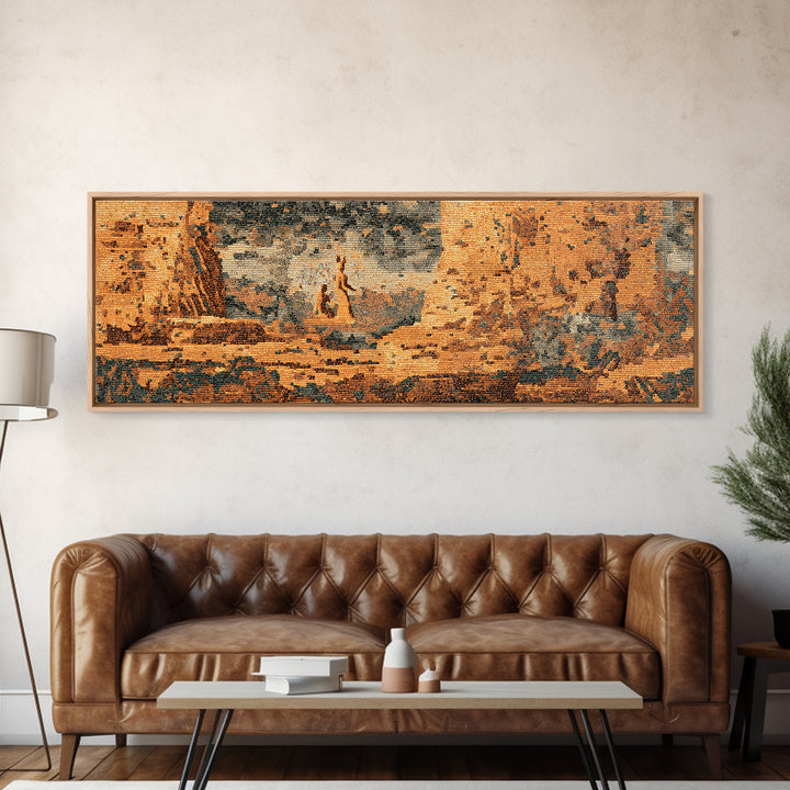 Burnt Orange Desert Canyon Landscape Canvas Print, African Safari Art, Nature Scene Art, Earth Tone Wall Art Decor, Large Decor Art