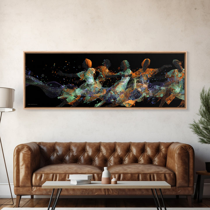 Abstract African Dancers Wall Art, Energetic Black Women Art, Contemporary Canvas Print, Afrocentric Living Room Decor, Female Power Art
