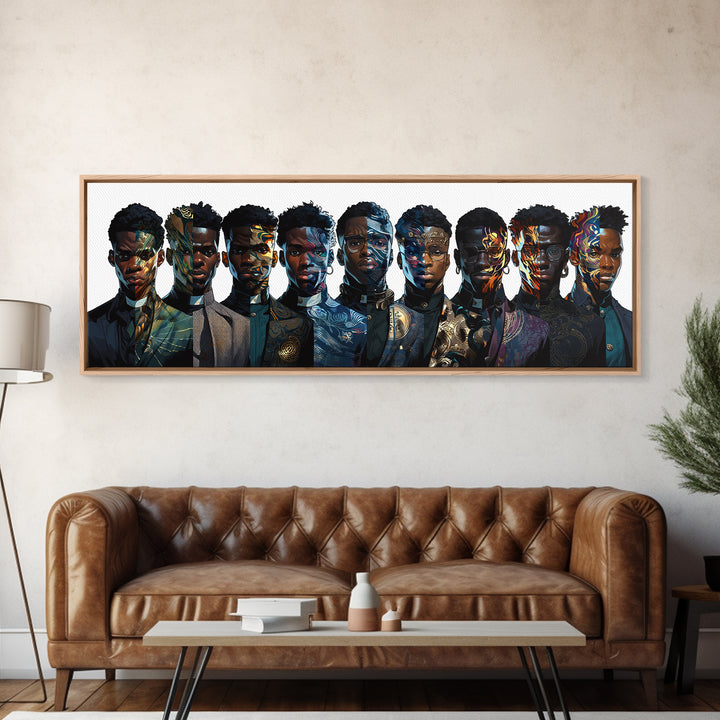 Afrofuturist Black Collective Portrait Wall Art, African American Art, Modern Afrocentric Decor, Bold Cultural Canvas Print