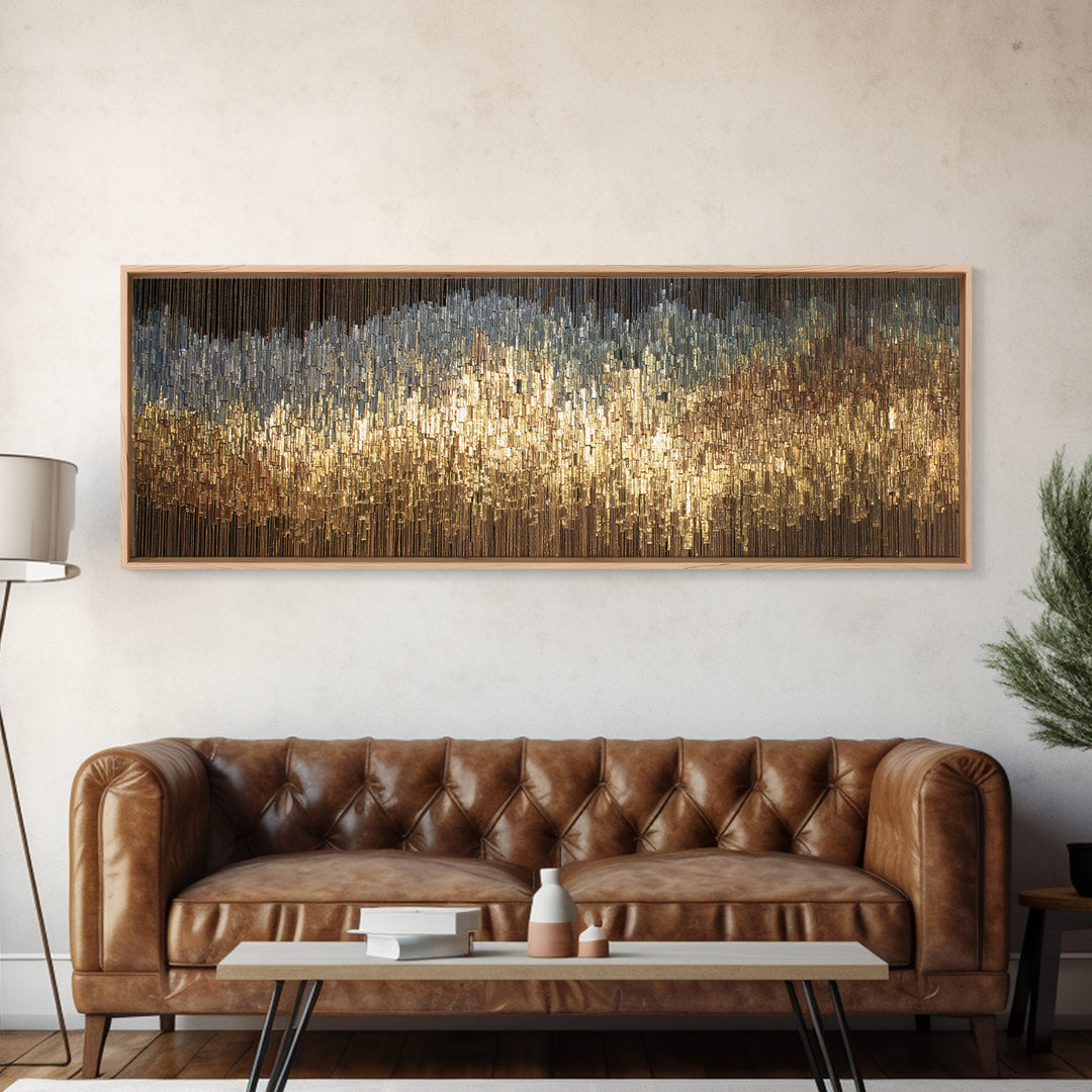 Gold Silver Vertical Light Abstract Canvas Print, Luxury Wall Art, Black And Gold Art, Modern Home Decor, Statement Piece