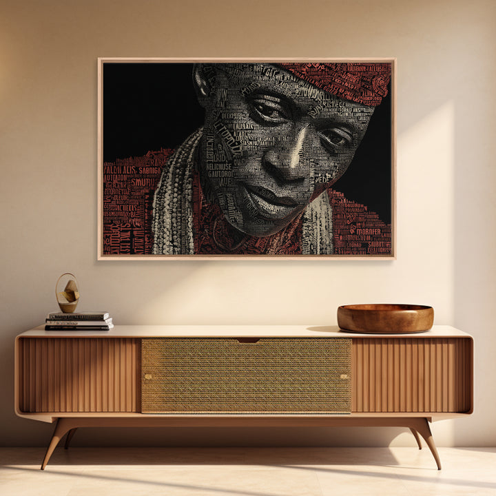 Intense African Woman Headwrap Wall Art, Black Woman Art, African Portrait, Melanin Artwork, Afrocentric Decor Gift For Her