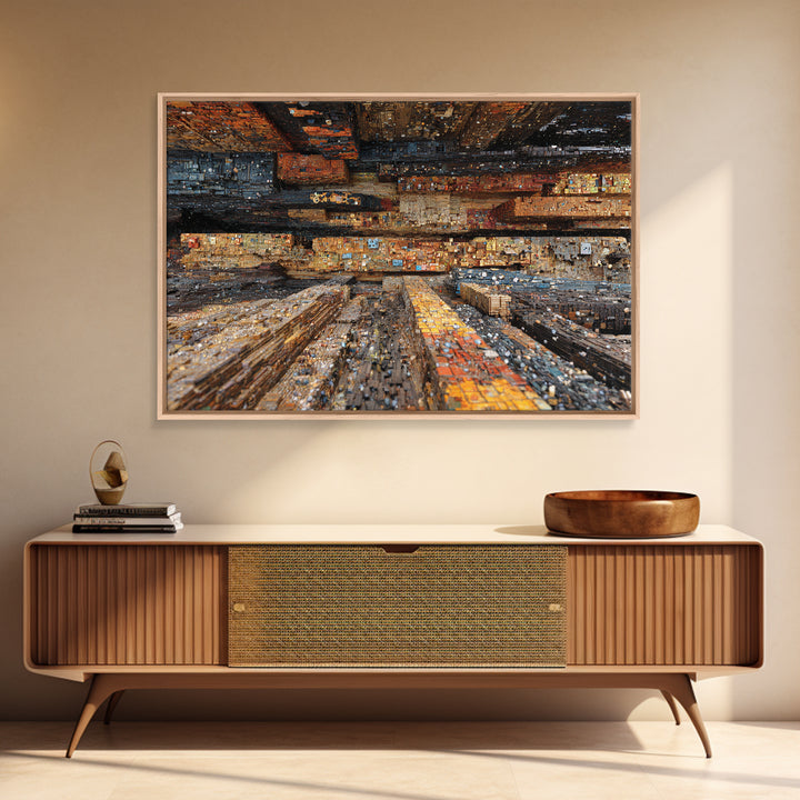 Abstract Urban Cityscape Canvas Print, Textured Modern Art, Statement Wall Art, Office Decor, Contemporary Home Decor Gift