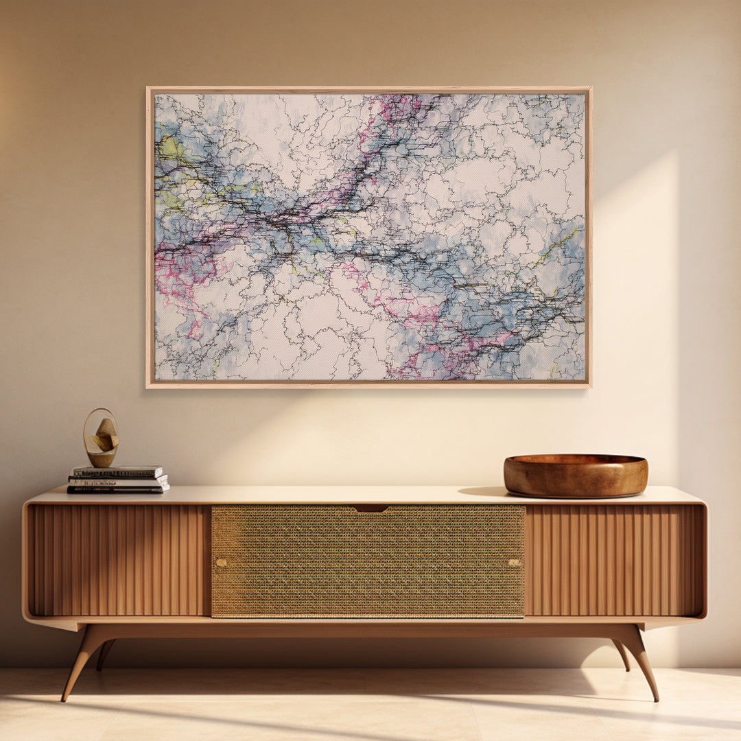 Soft Marble Vein Abstract Wall Art Minimalist African Abstract Digital Print Beige Blue Office Decor Modern Canvas Wall Art