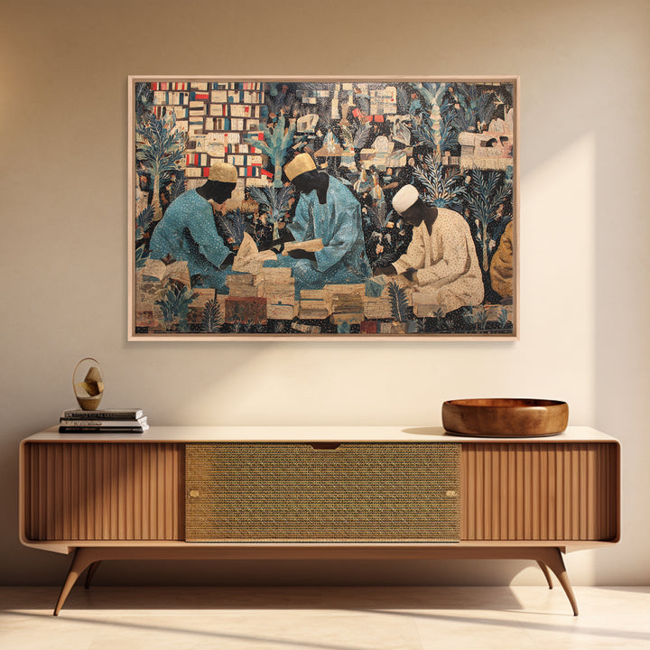 African Scholars Library Wall Art, Black Culture Art Print, Afrocentric Collage Poster, Intellectual Home Decor Gift Idea