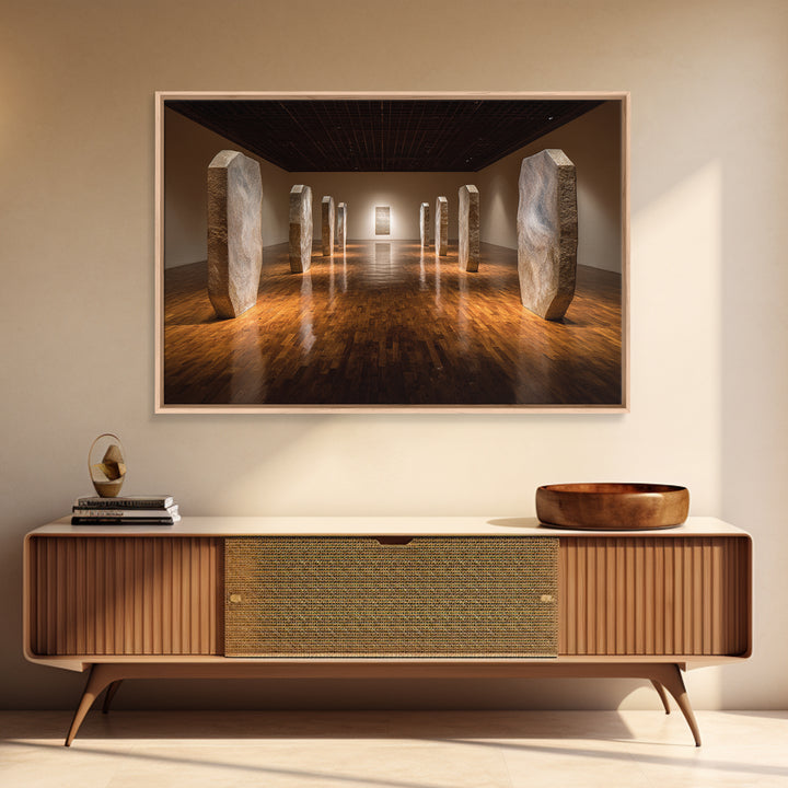 Minimalist Stone Monolith Gallery Wall Art, Contemporary Sculpture, Earth Tone Wall Decor, Modern Museum Home Decor Gift