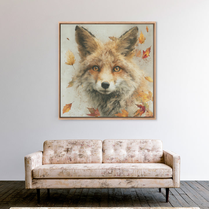 Dignified Fox Portrait Framed Canvas Print, Animal Art, Safari Nursery Decor, Living Room Decor, Fine Art, Creature, ANI-1x1-1