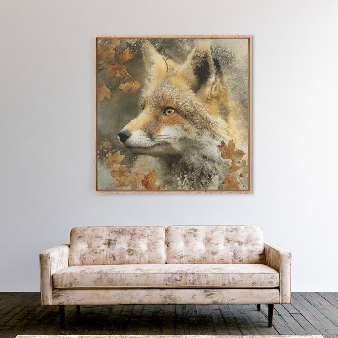 Dignified Fox Portrait Canvas Print, Animal Art, Modern Decor, Living Room Decor, Oil Painting, Creature, Home Decor, ANI-1x1-25