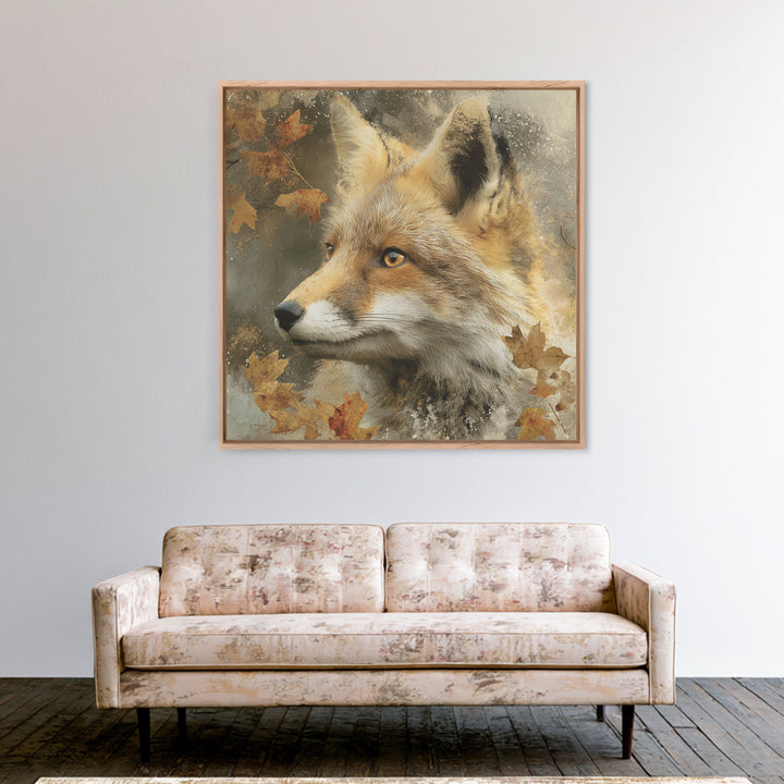 Dignified Fox Portrait Canvas Print, Animal Art, Modern Decor, Living Room Decor, Oil Painting, Creature, Home Decor, ANI-1x1-25