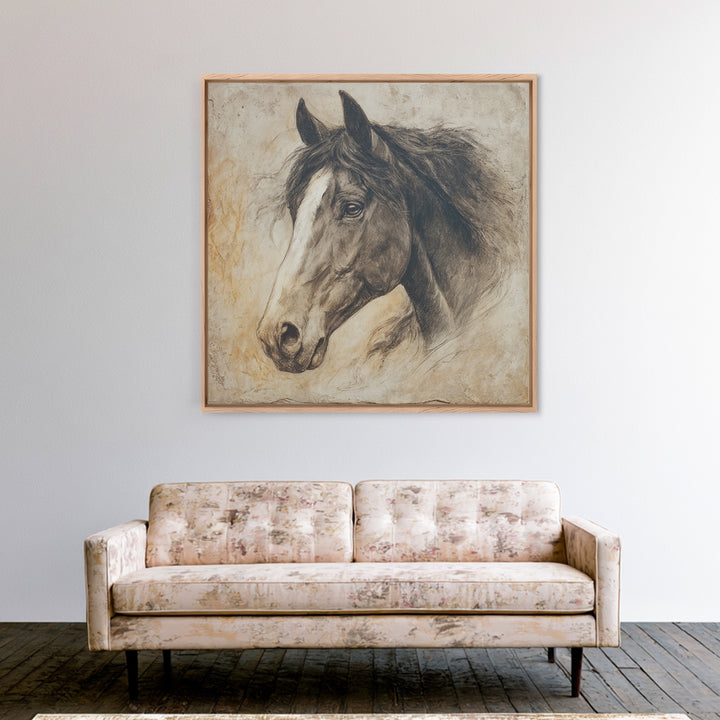 Majestic Horse Head Canvas Print, Animal Art, Original Painting, Living Room Decor, Abstract Art, Creature, Boho Wall Art, ANI-1x1-3