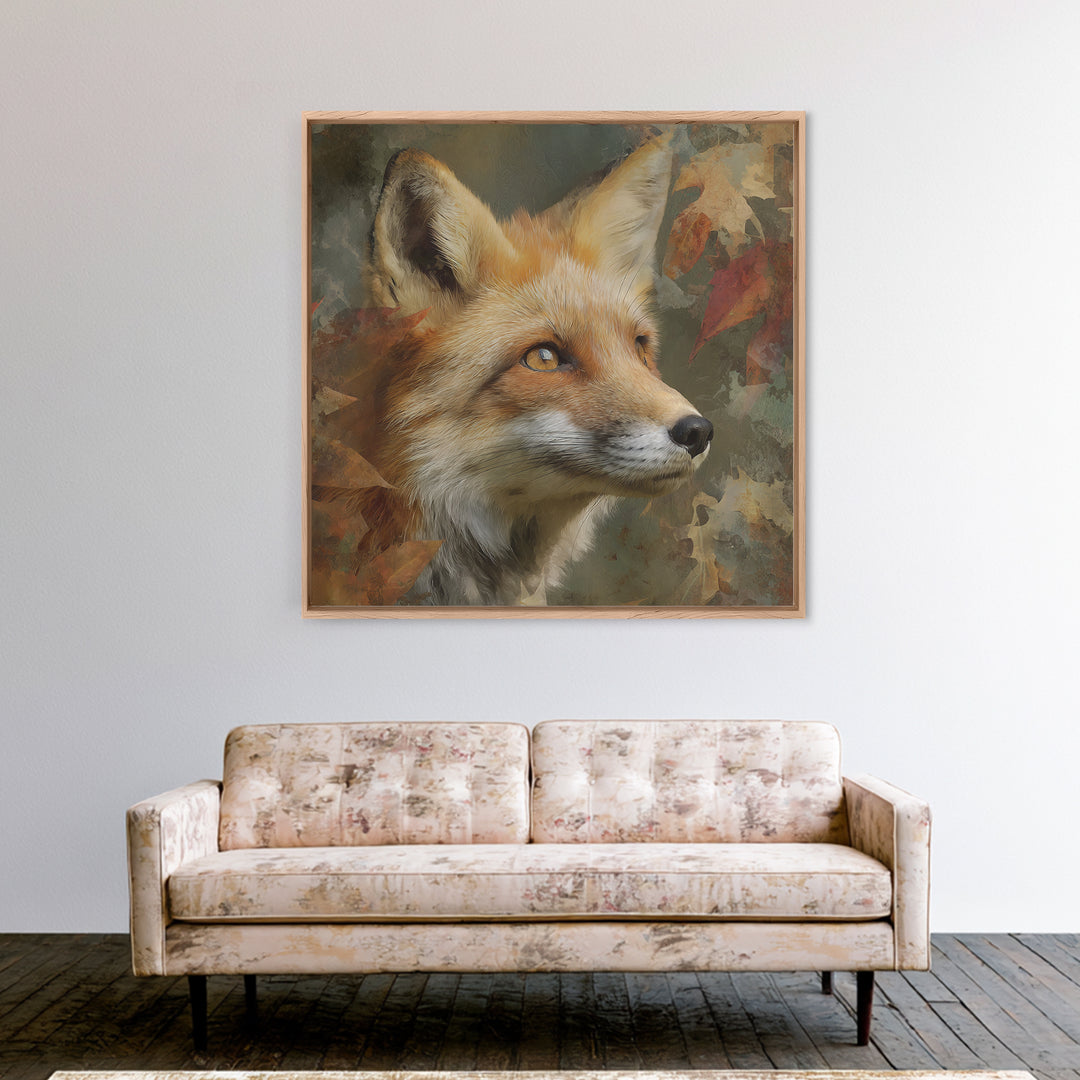 Dignified Fox Portrait Canvas Print, Animal Art, Wall Art, Living Room Decor, Fine Art, Creature, Nursery Decor, Art Deco, ANI-1x1-97