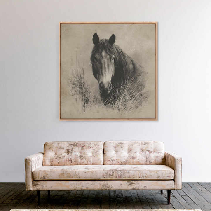 Majestic Horse Head Canvas Print, Animal Art, Wall Art, Living Room Decor, Fine Art, Creature, Nursery Decor, Art Deco, ANI-1x1-99
