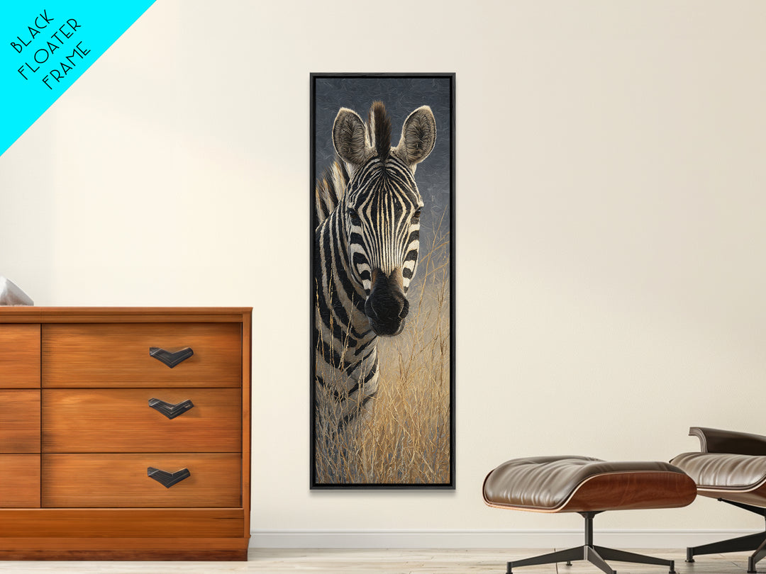 Zebra Portrait with Bold Graphic Stripe Pattern Canvas Print, Animal Art, Safari Nursery Decor, Living Room Decor, Creature, ANI-1x3-5