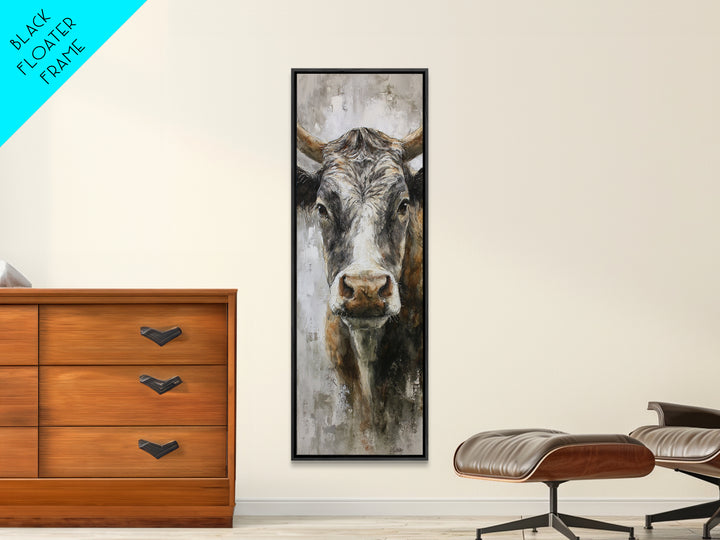 Gentle Cow Portrait Canvas Print, Animal Art, Farmhouse Decor, Living Room Decor, Creature, Neutral Decor, Modern Decor, ANI-1x3-67