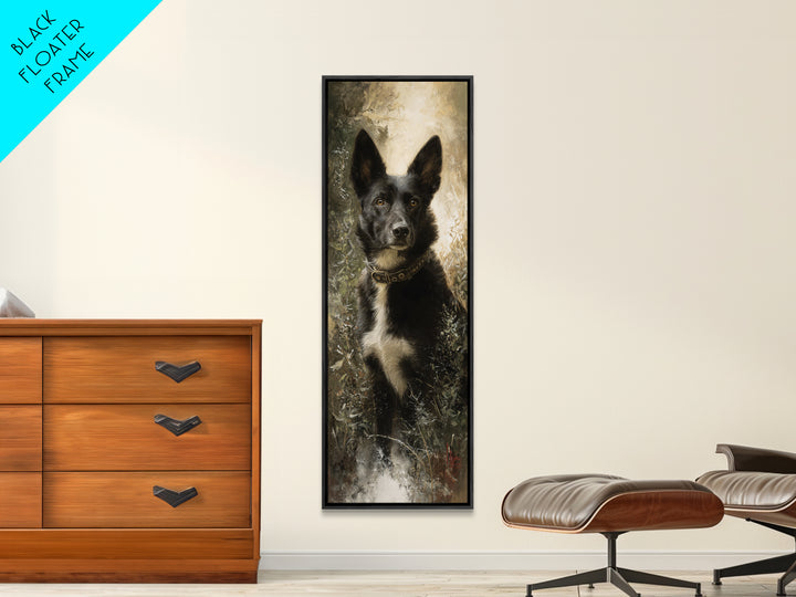 Dog Portrait with Painterly Collar and Loyal Canvas Print, Animal Art, Digital Prints, Living Room Decor, Fine Art, Creature, ANI-1x3-73