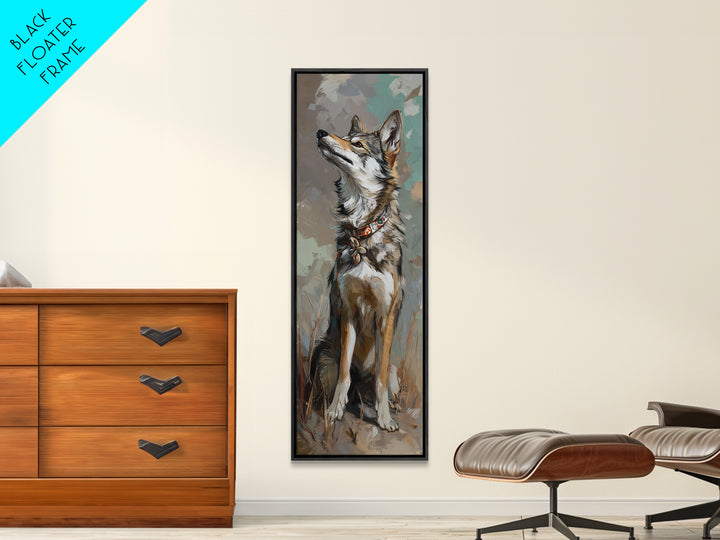 Dog Portrait with Painterly Collar and Loyal Canvas Print, Animal Art, Trendy Wall Art, Living Room Decor, Fine Art, Creature, ANI-1x3-97