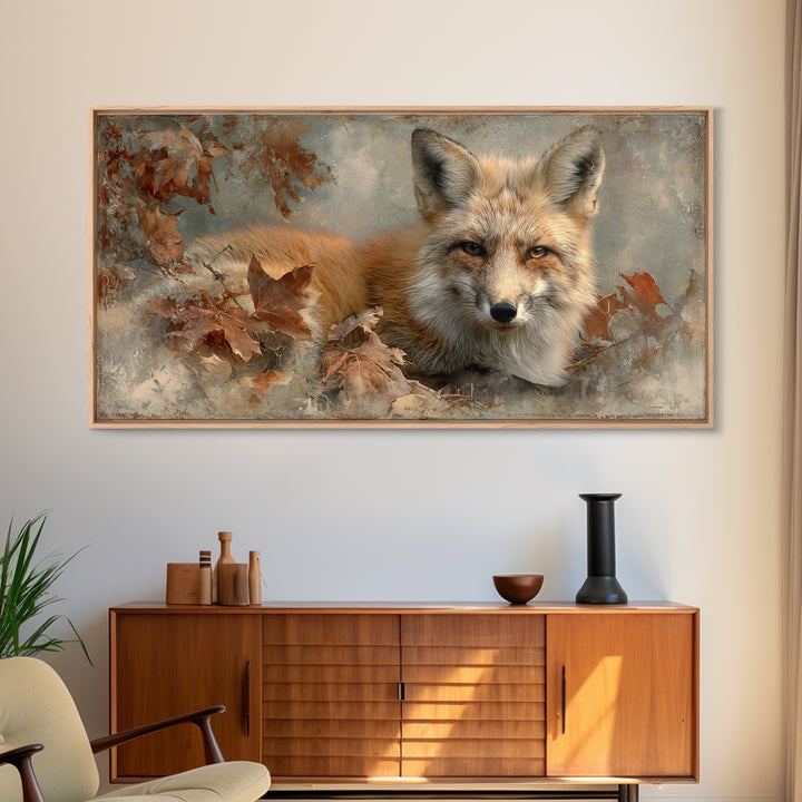 Dignified Fox Portrait Canvas Print, Animal Art, Digital Wall Art, Living Room Decor, Fine Art, Creature, Modern Wall Art, ANI-2x1-69