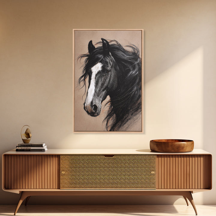 Majestic Horse Head Canvas Print, Animal Art, Downloadable Art, Living Room Decor, Abstract Art, Creature, Minimalist Decor, ANI-2x3-11