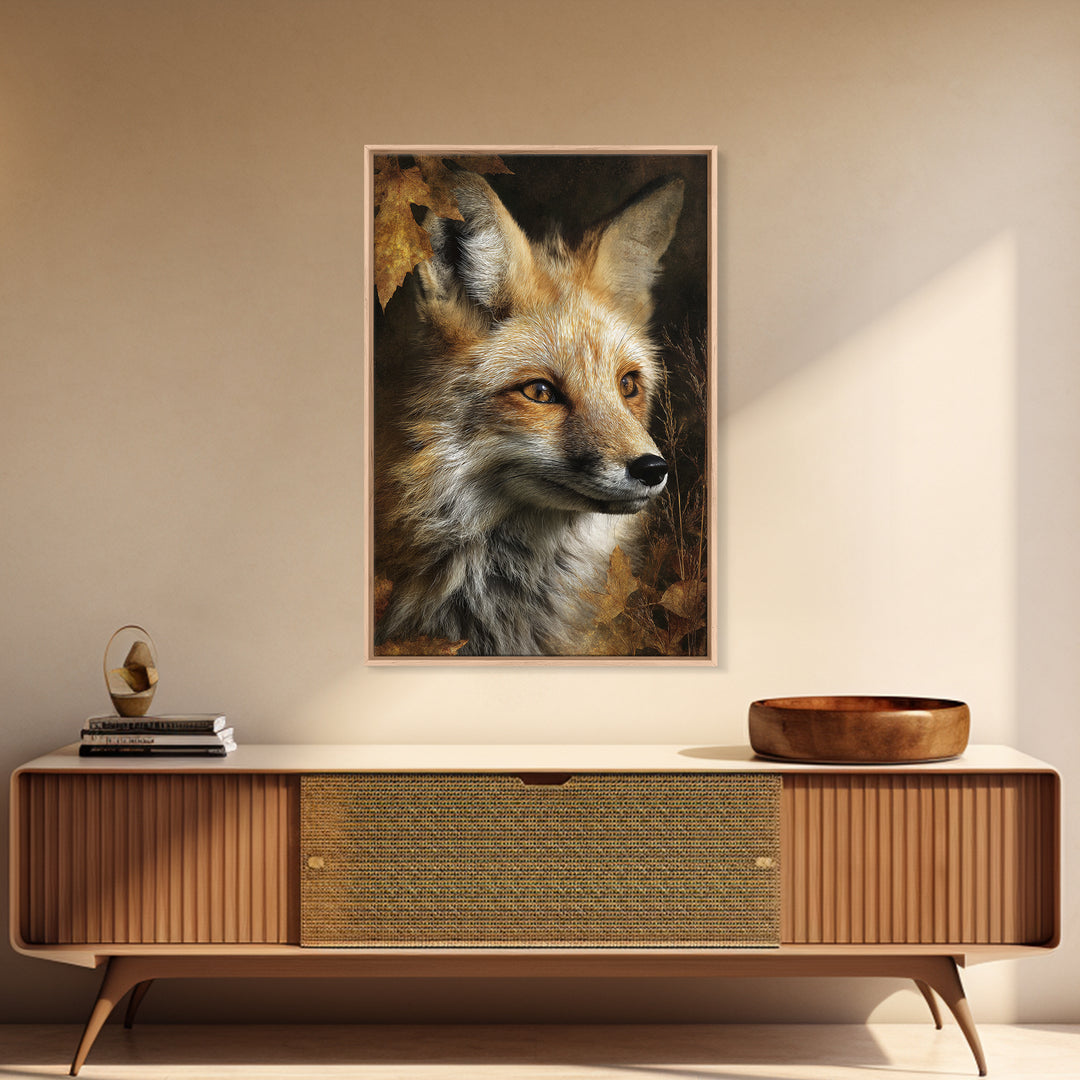 Dignified Fox Portrait Canvas Print, Animal Art, Art Deco, Living Room Decor, Fine Art, Creature, Cat Art, Safari Nursery Decor, ANI-2x3-81