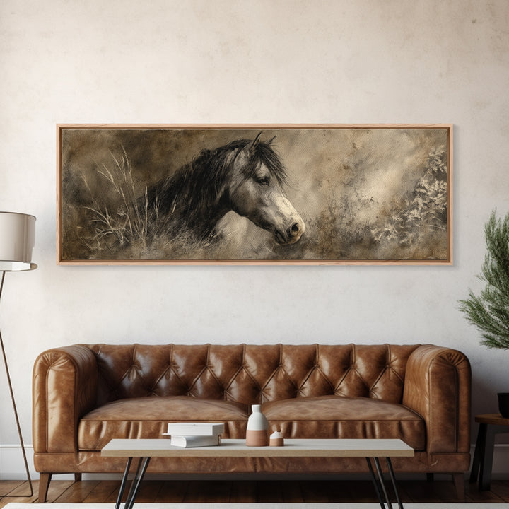 Majestic Horse Head Canvas Print, Animal Art, Art, Living Room Decor, Fine Art, Creature, Original Art, Nursery Wall Art, ANI-3x1-43