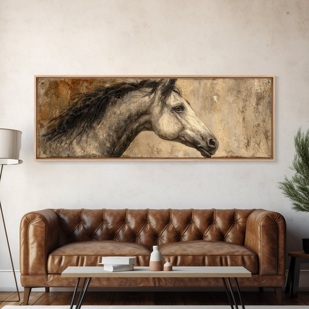 Majestic Horse Head Canvas Print, Animal Art, Room Decor, Living Room Decor, Fine Art, Creature, Printable, Printable Wall Art, ANI-3x1-91