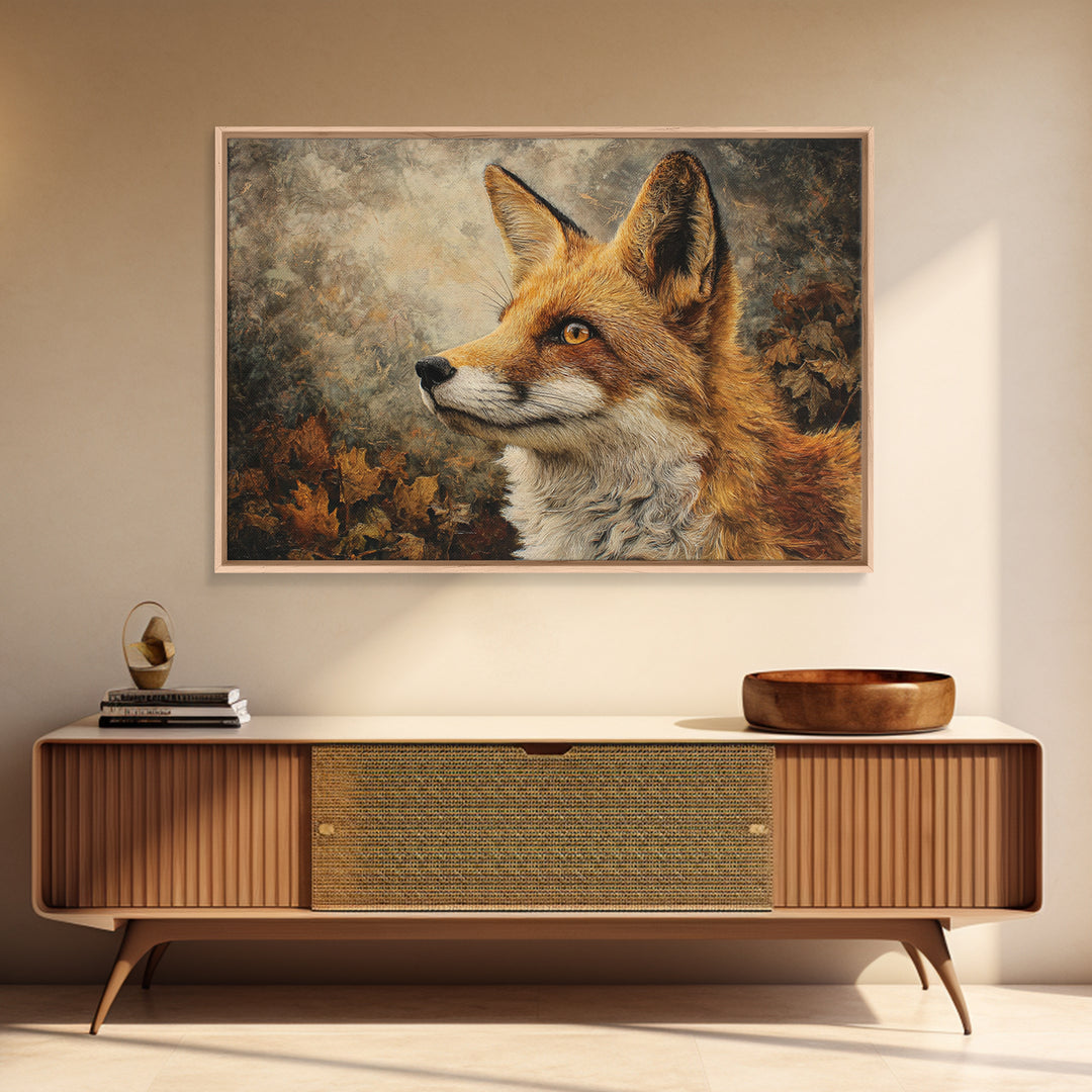 Dignified Fox Portrait Canvas Print, Animal Art, Nursery Art, Living Room Decor, Fine Art, Creature, Luxury Decor, Art Print, ANI-3x2-29